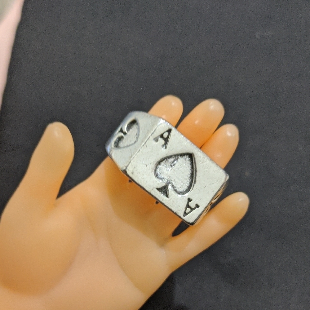Silver Ace Of Spades Ring